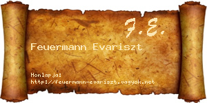 Feuermann Evariszt névjegykártya